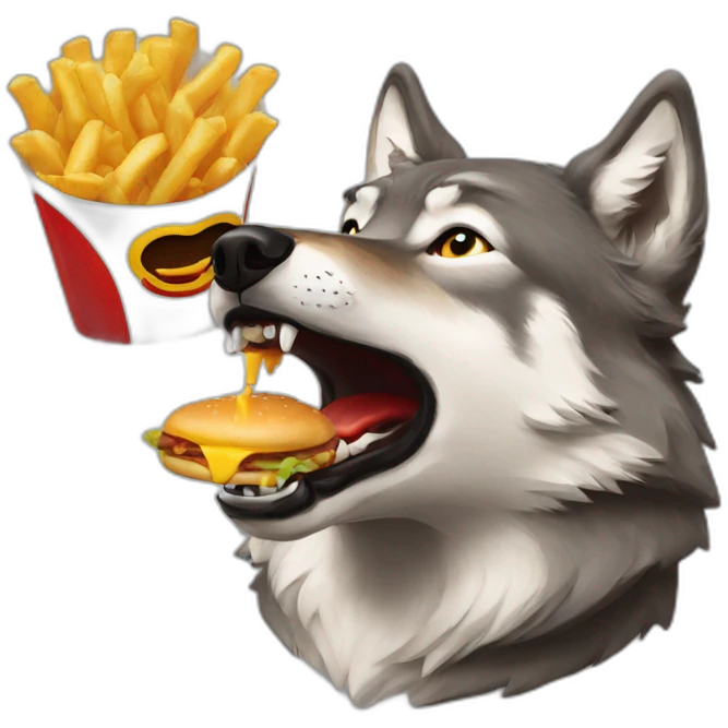 Wolf eating McDonald’s emoji
