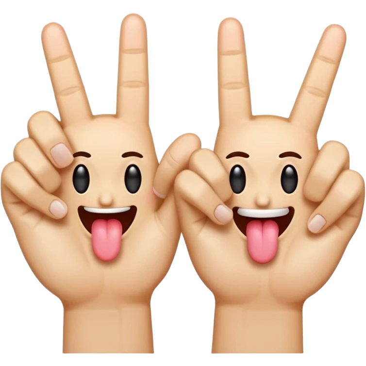 Middle fingers on the side and an emoji sticking the tongue out emoji