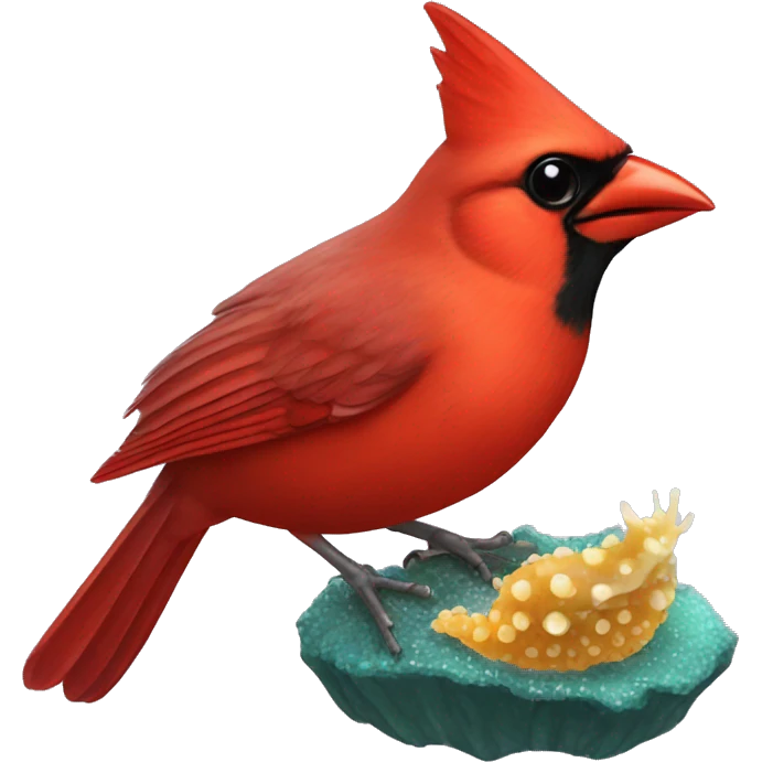 Cardinal eating sea slug emoji