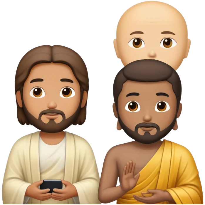 Jesus and Buddha watching TV emoji