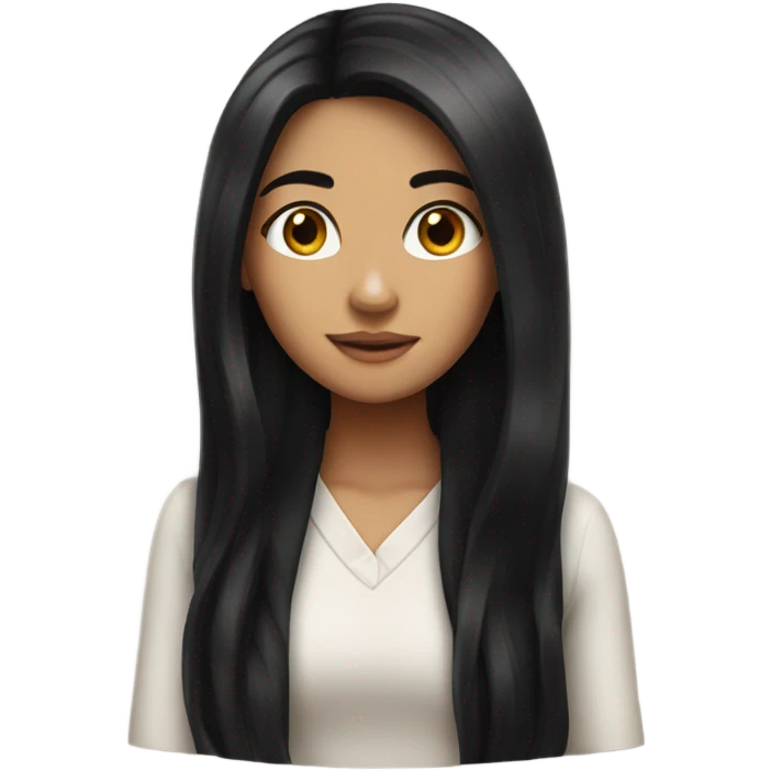 Pretty girl with long black hair emoji