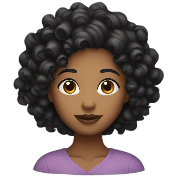 curly-black-hair-woman emoji
