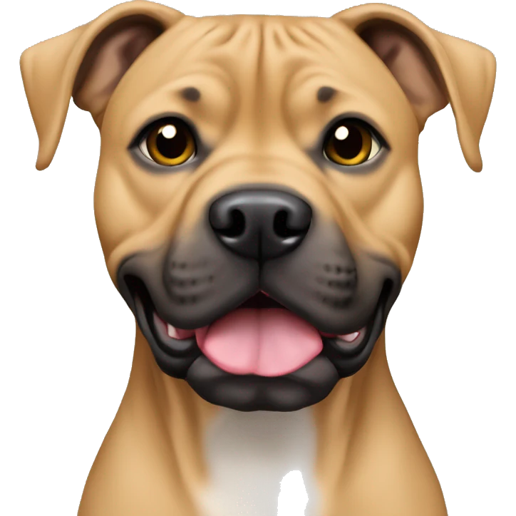 All Tan American Pitbull Mastiff Mixed with Black face emoji