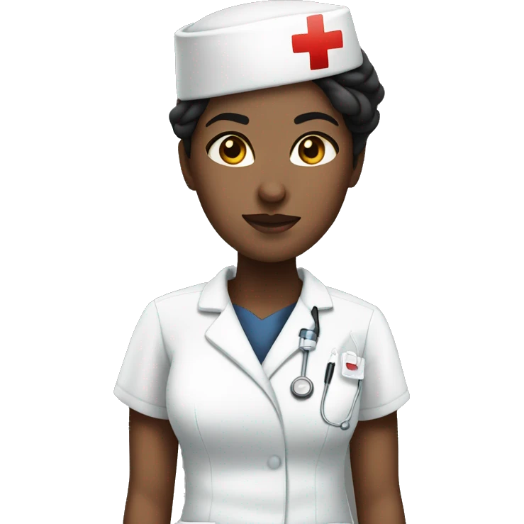 Dark brown hair white skin nurse doing injection emoji