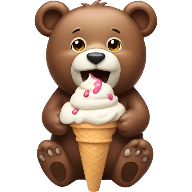 Bear eating ice cream emoji