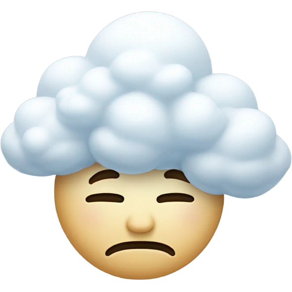 face with cloud on top representing thinking emoji