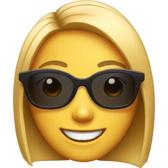 Girl with sunglasses and big smile emoji