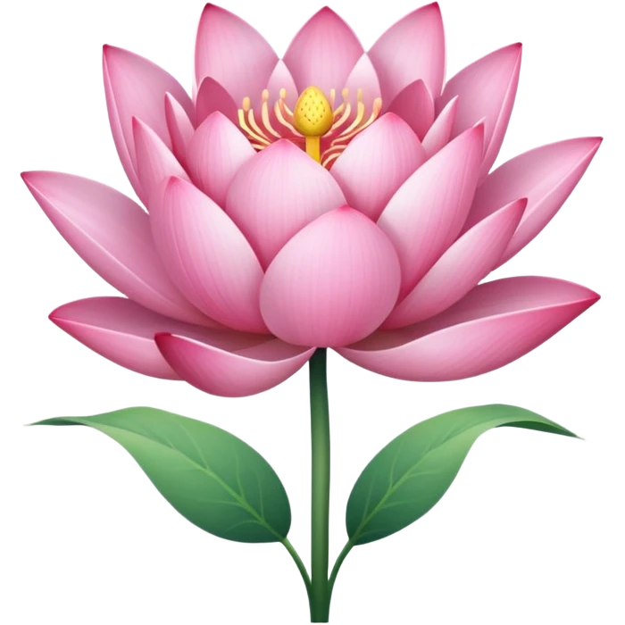 Pink Lotus lilly with long stem emoji
