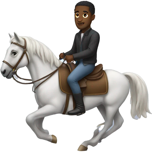 black man on a horse emoji