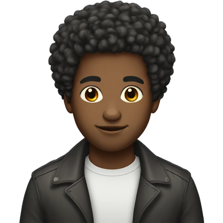handsome black boy with Afro haircut with beard emoji