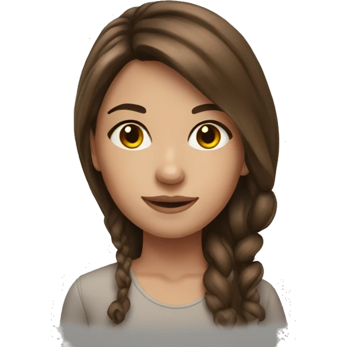 realistic girl with brown hair emoji