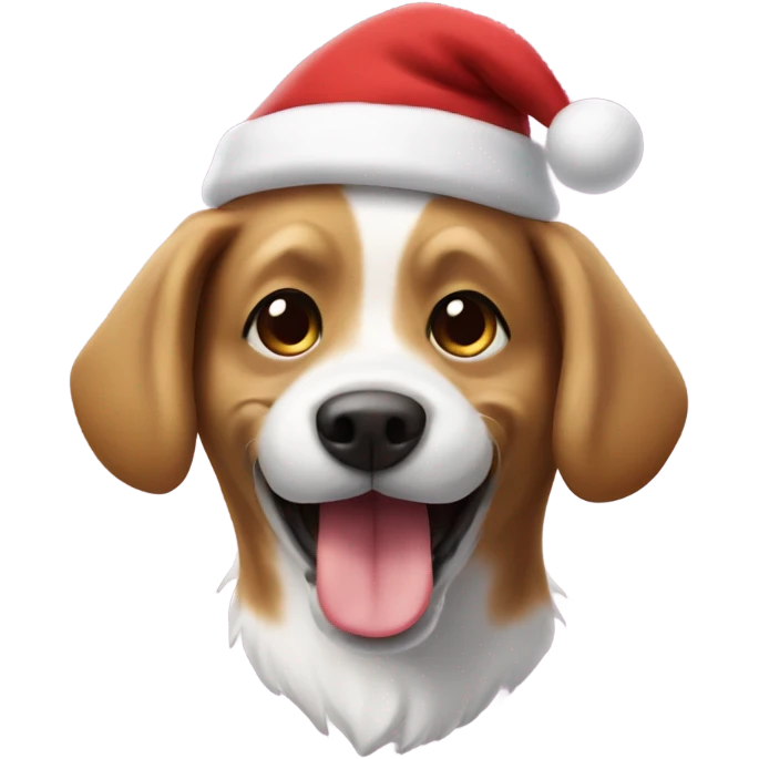 Dog with Santa hat smile emoji