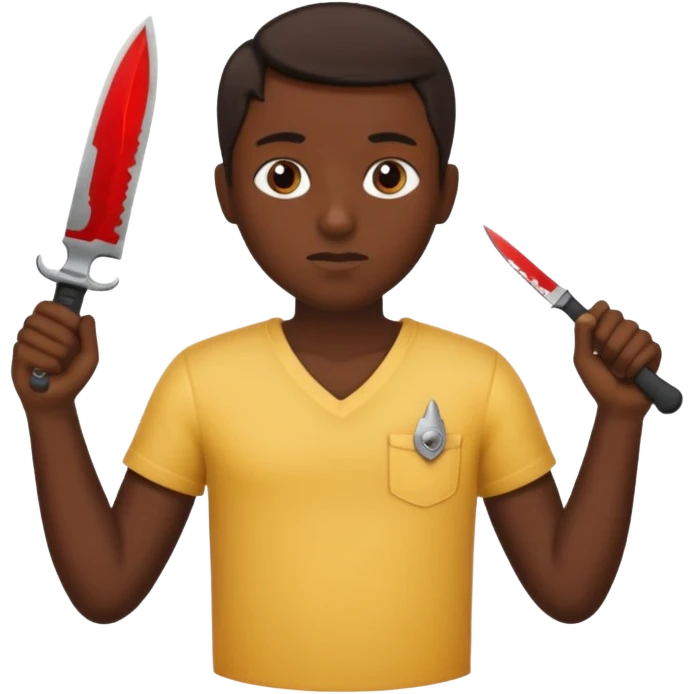 A person with a knife in there chest emoji