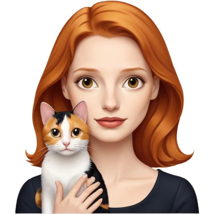 Jessica Chastain, with cute cat emoji