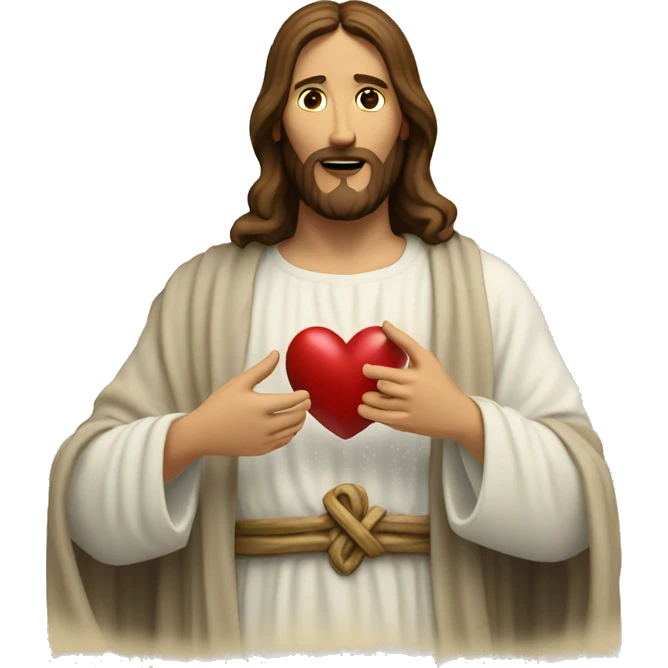 Jesus signing the heart emoji