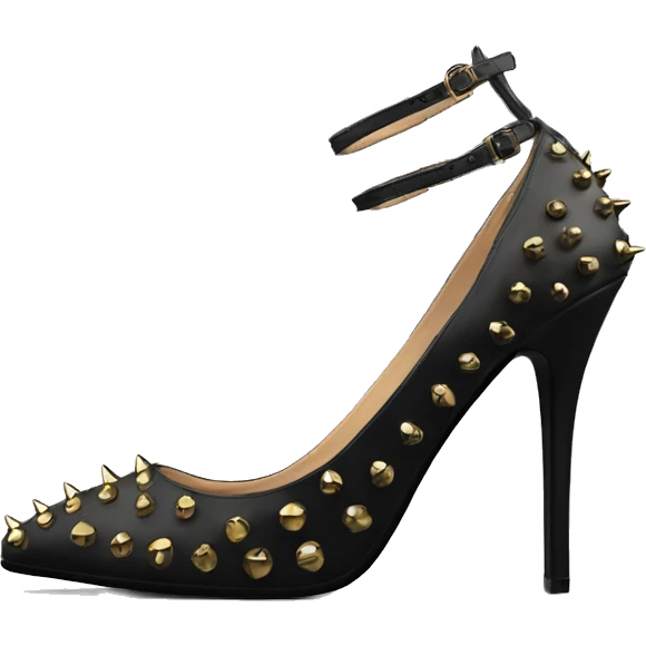 Black sting rivet court heels emoji