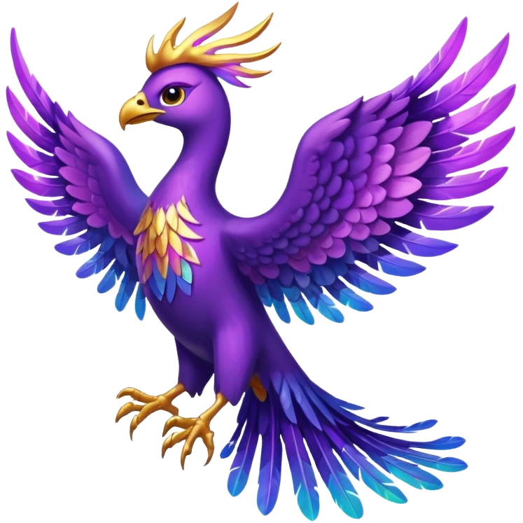 a purple pheonix with wings spread out emoji