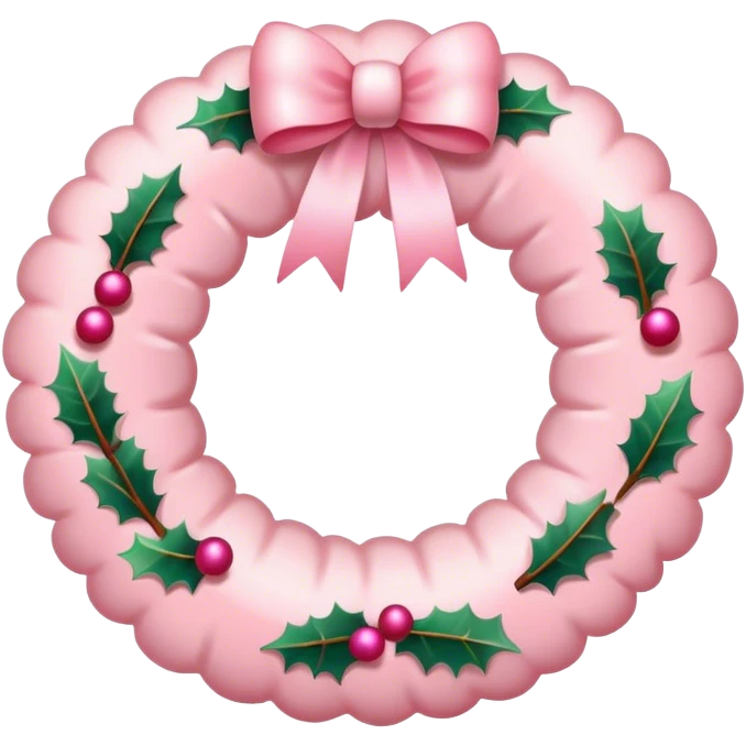 baby pink christmas wreath emoji