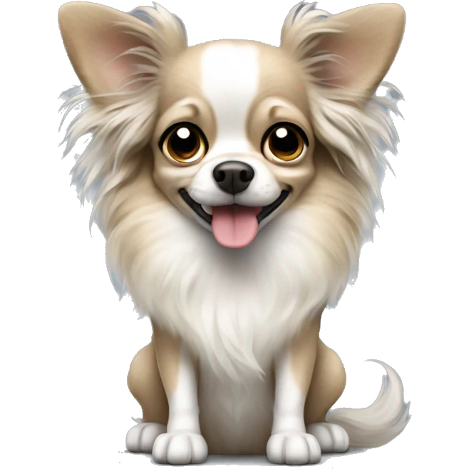 Long haired Merle Chihuahua  emoji