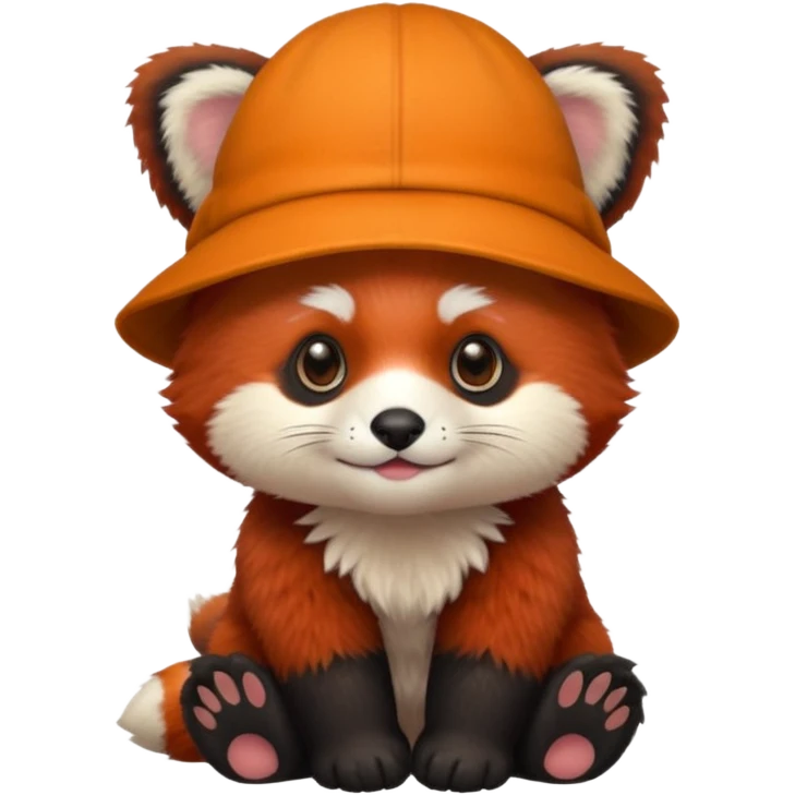 baby Red panda wearing hat emoji