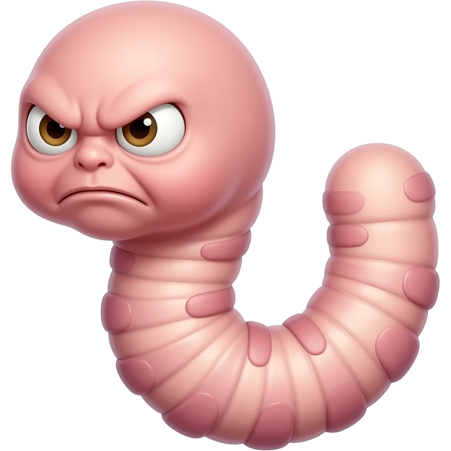 Angry worm fetus emoji