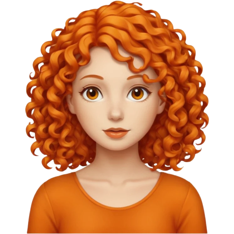 Woman with Orange Curly Hair – Shoulder-length orange curls.




 emoji