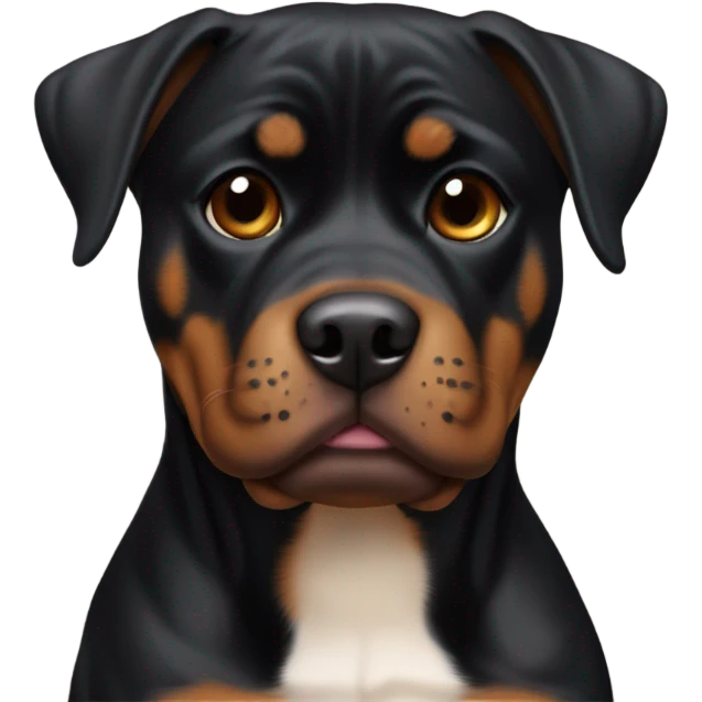 Black Rottweiler pitbull mix with small brown eyebrows emoji