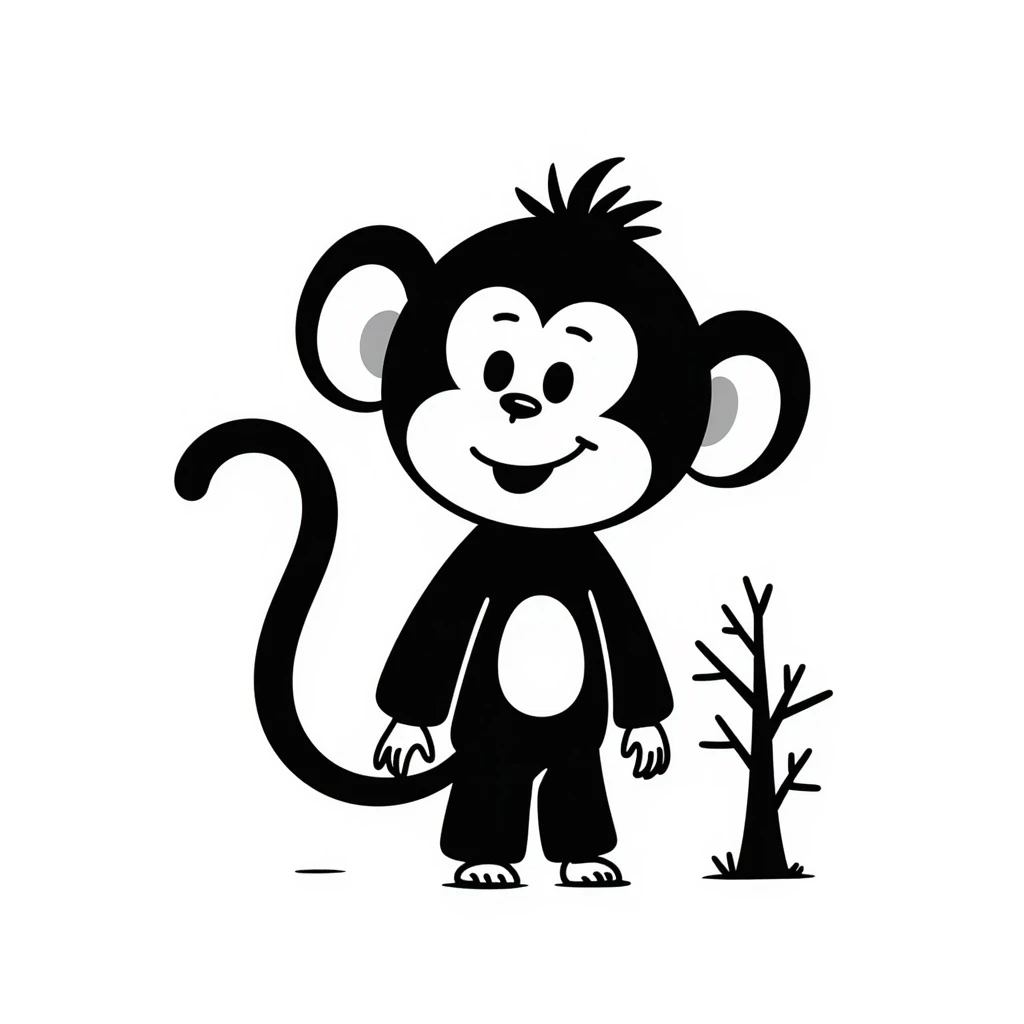 hand-drawn monkey emoji