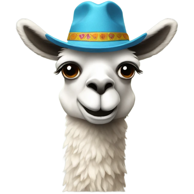 Llama with a hat emoji