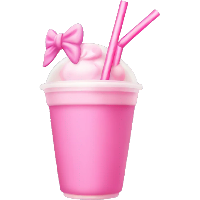 pink boba with a bow on the straw emoji