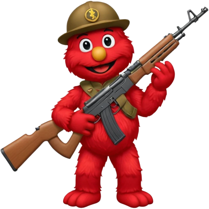 elmo with an AK47 emoji