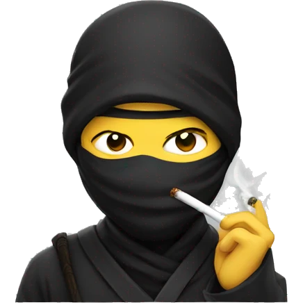 ninja smoking a cigarette  emoji
