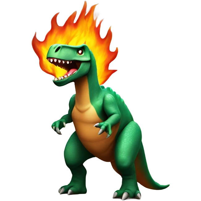Dinosaur on fire emoji