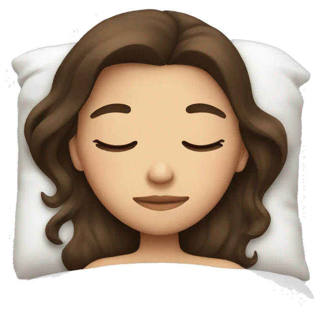 Brunette sleeping all day emoji