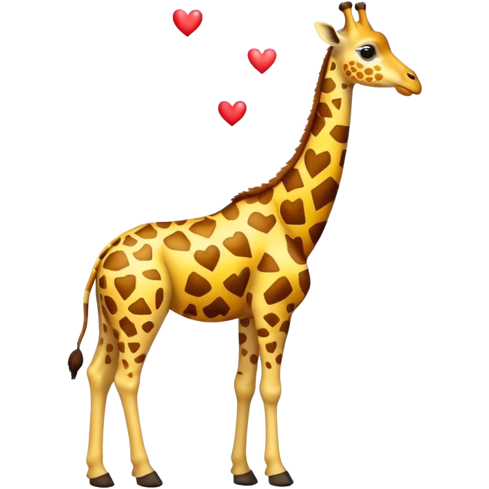 Jirafa con corazones emoji