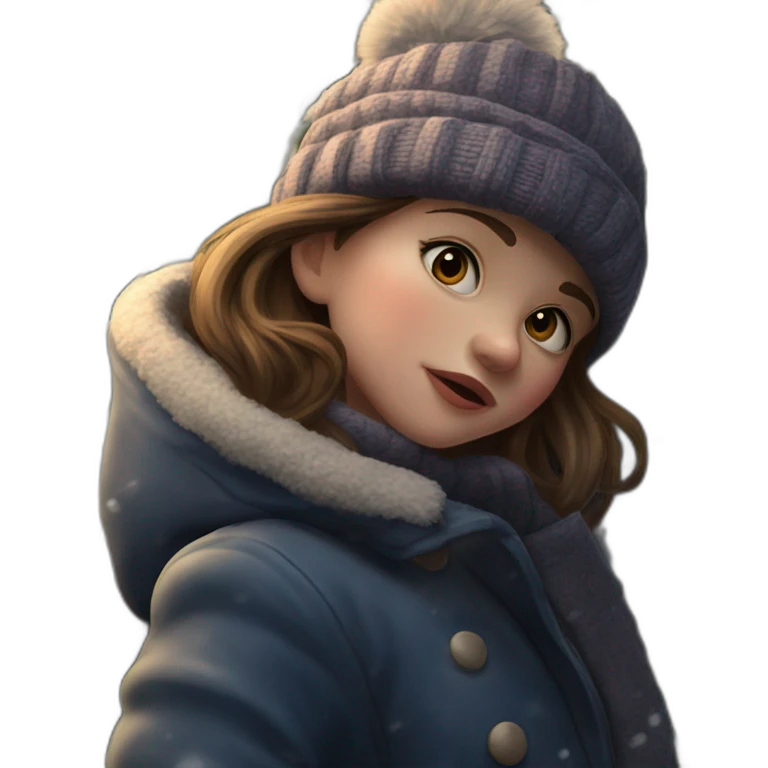 winter gazing beauty in coat emoji | AI Emoji Generator