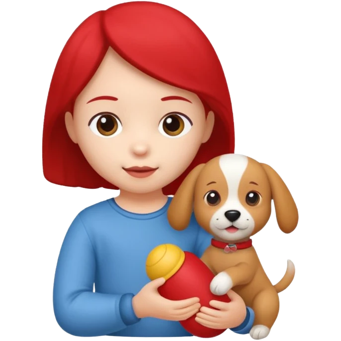 child with dog toy emoji