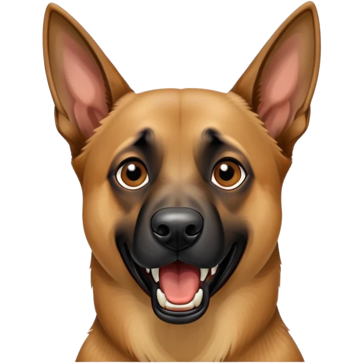 Belgian Malinois barking, mouth open, teeth visible emoji