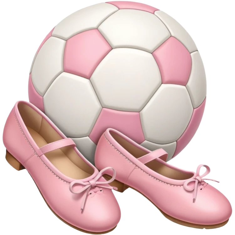 Soccer ball and ballet shoes emoji