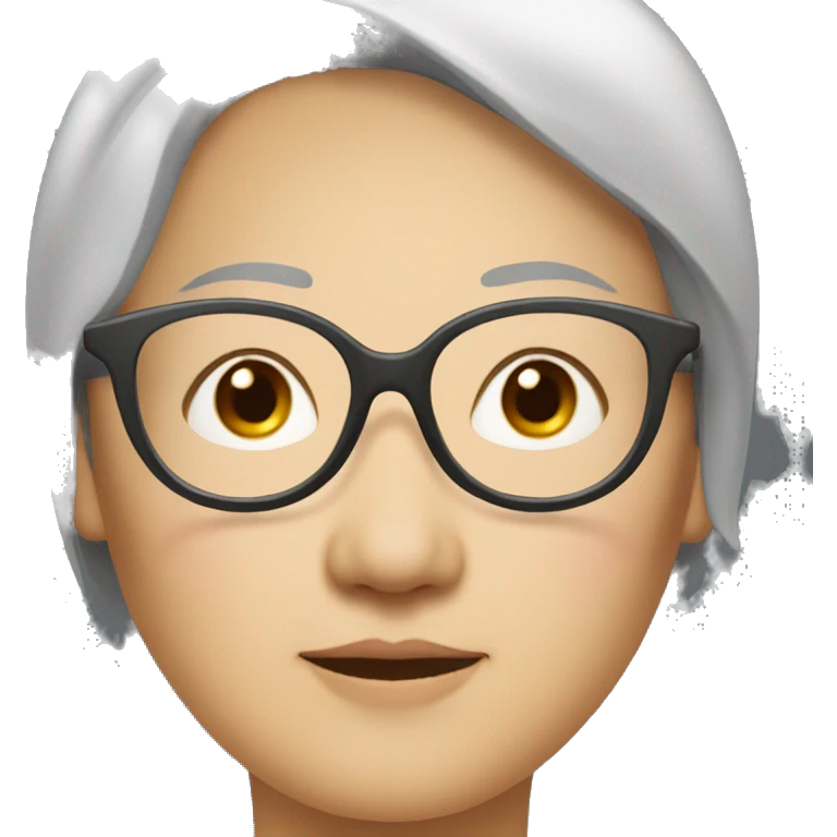 middle aged asian women with  almond shaped eyes and glasses   emoji