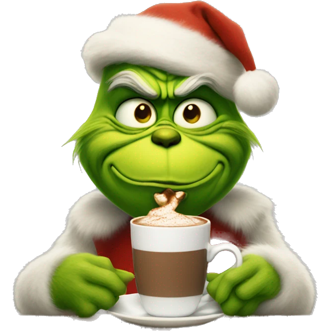 Grinch with hot coco  emoji
