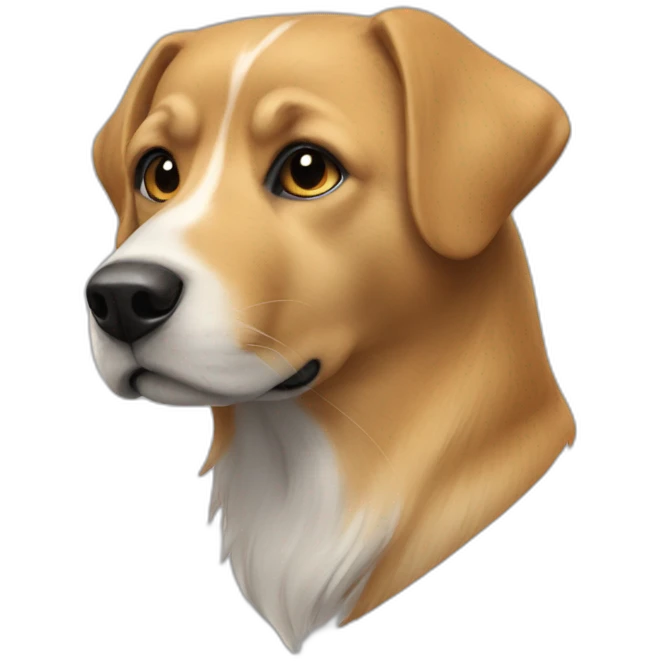 Chat assie sur un chien emoji