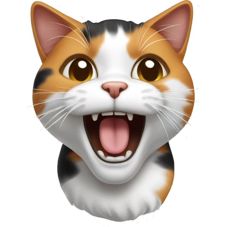 Calico cat meowing emoji