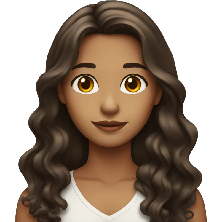 girl with long wavy dark brown hair with highlights  emoji
