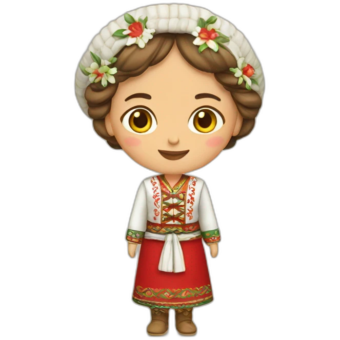 Woman in traditional bulgarian clothing emoji