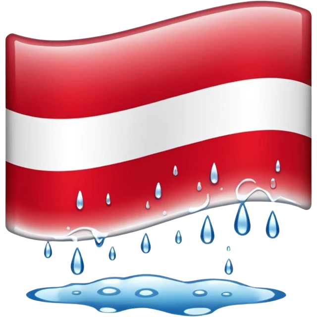 Polish flag emoji with water dripping under it  emoji