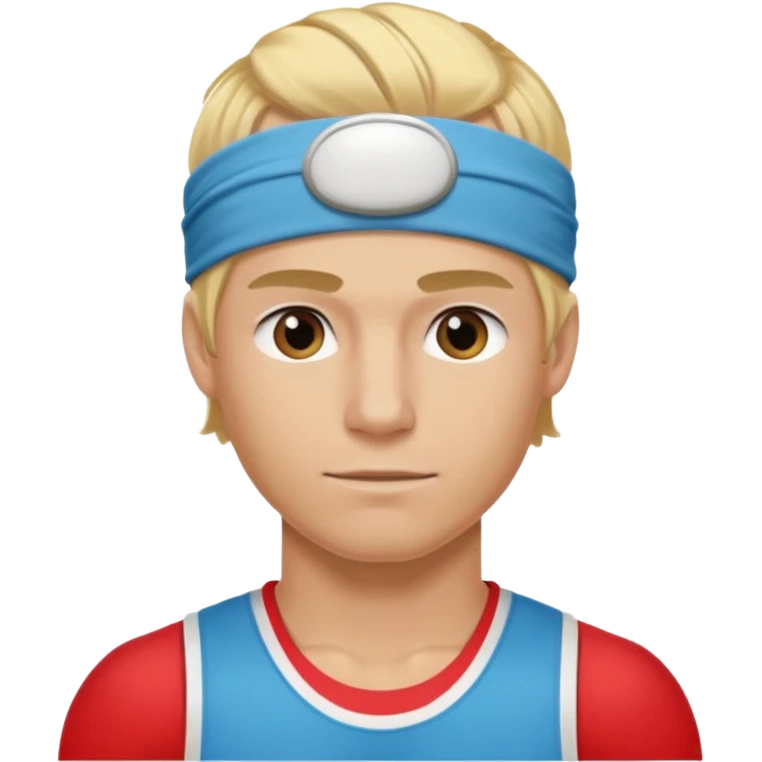 blonde male athelete with headband emoji