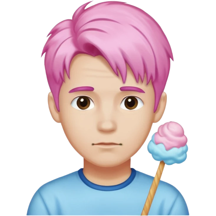 cotton candy haired man and  just face emoji