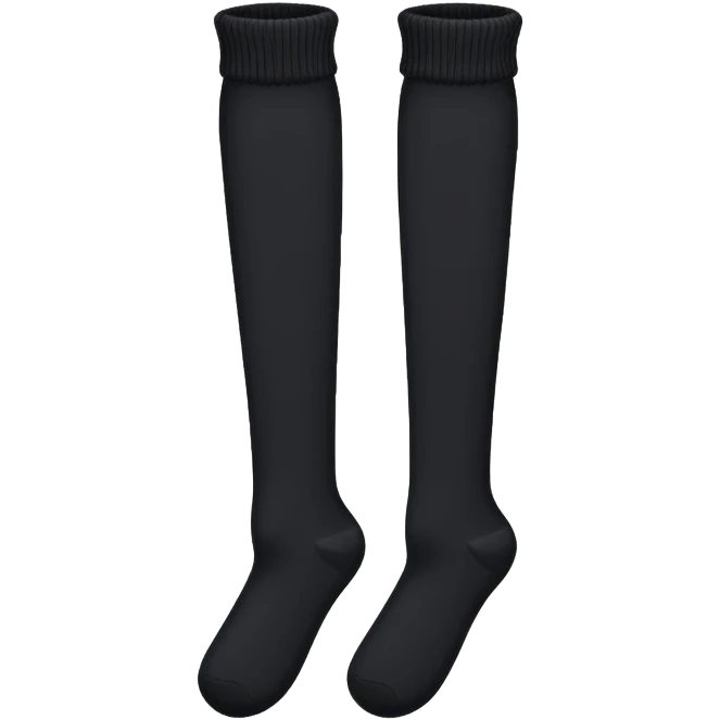  Plain Black  very long socks emoji