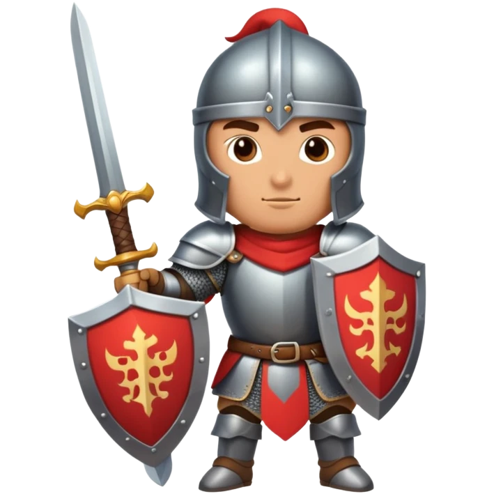 warrior knight character with sword and shield emoji